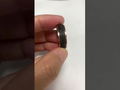 Custom Rose Gold Plated Ring Party Occasion 2025 Forged Carbon Fiber Wedding Bands with Inlay Techno