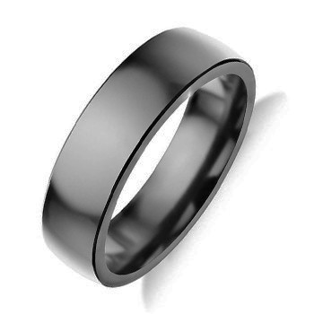 Bright Polished Black Tantalum Ring Corrosion Resistant Round Jewelry Ring