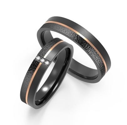 Stylish Black Titanium Ring Alloy Wedding Band Embellished With Zircon