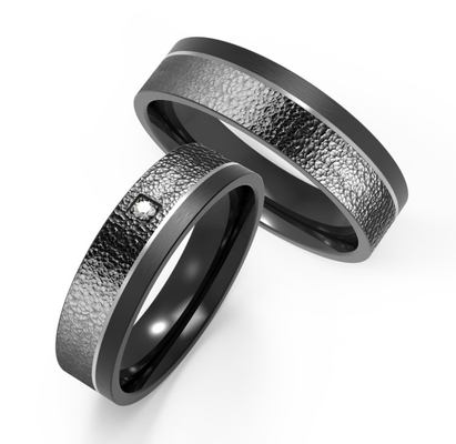 Domed Fashion Men Jewelry 6mm Matte Stainless Steel Bangle Encrusted Zircon Ring