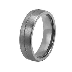 Mens Thin Line Tantalum Ring Wedding Band Finger Anillos Titanium Steel Black Rings