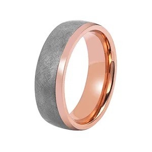 7mm Stainless Steel Tantalum Ring Rose Gold Handmade Tantalum Men's Bands