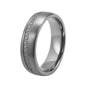 Jewelry Pure Tantalum Ring 6mm Prong Setting 1.0mm Stones Tantalum Wedding Ring