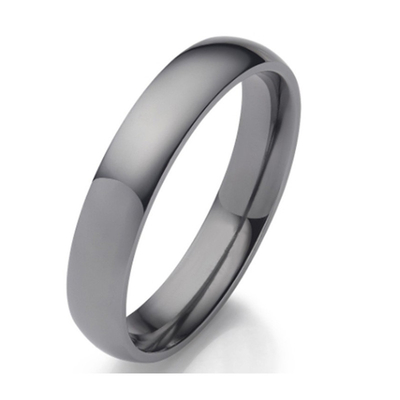 Silver Tantalum Ring Jewelry Polished Dome Blank Wedding Ring