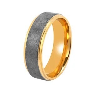 Glossy Gold Stainless Steel Rings Polished 18k Gold Silver Plated Tantalum Metal Ring