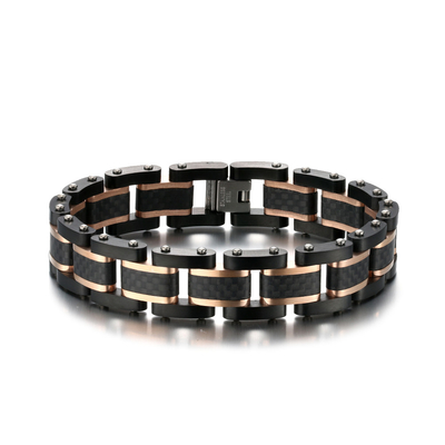 Fashion Plating Rose Gold Stainless Steel Bracelet Jewelry Watch Mens Punk Bracelets