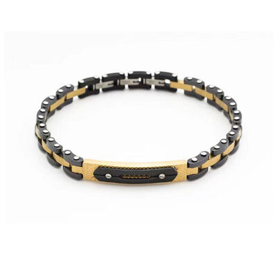 Goede prijs. Zwart goud roestvrij staal mannen sieraden fietsketting motorfietsketting armband online