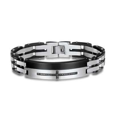 Authentic Men's Meteorite Bracelet Stainless Steel Diamond Chain Bracelet