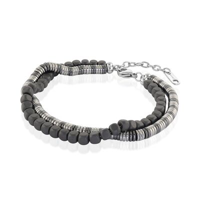 Bon prix Hommes Collier en acier inoxydable noir à perles Chaîne à billes avec fermeture à glissière Collier de bijoux en ligne