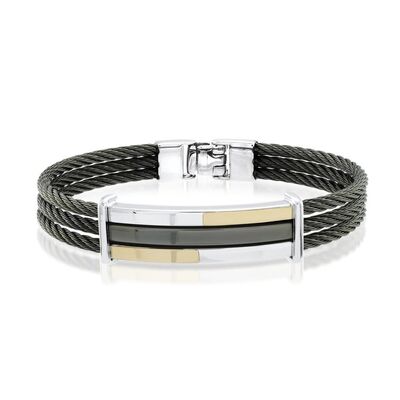 Bon prix Bracelet en cuir tressé pour homme avec fermeture en acier inoxydable Bracelet en cuir PU en ligne