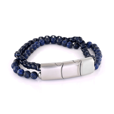 New Adjustable Stainless Steel Tiger Eye Stone Men's Beaded Bracelet