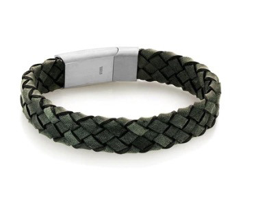 Men's Double Woven Leather Bracelet Gold Plated Stainless Steel Classic Charm Bracelets
