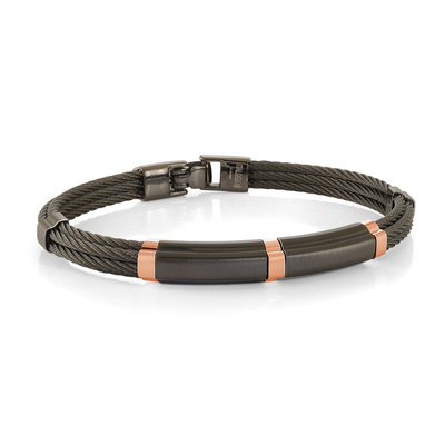 Men PU Titanium Wristband Wrap Wide Braided Steel Leather Hand Bands Bangle Bracelets