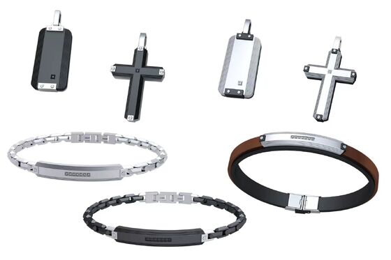 Goede prijs. Punk roestvrij staal kruis sieraden set goud zilver zwart hip hop mannen Cubaanse ketting armband online