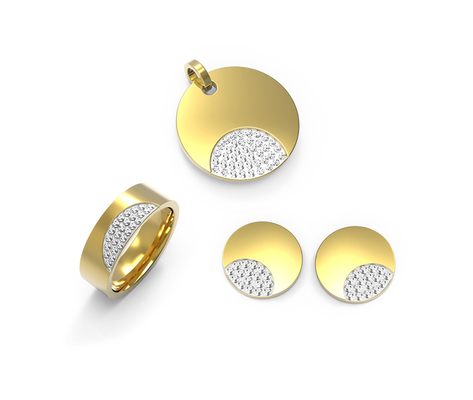 Simple Gold Men's Jewelry Sets Cross Ring Necklace Set Sweater Chain Alloy Jewelry