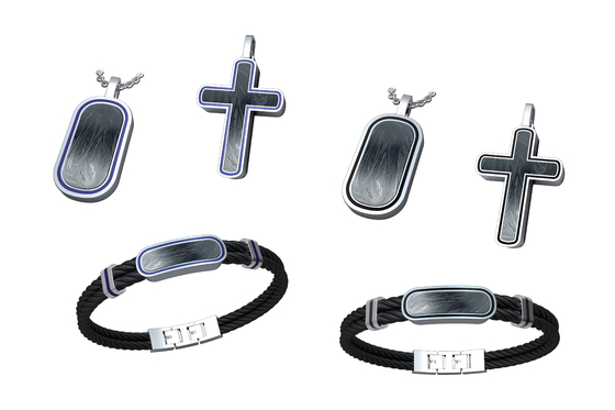 Men's Cross Necklace Ring And Bracelet Set Sweater Chain Alloy Jewelry
