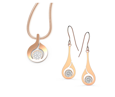 Fashion Stainless Steel Pendant Chain Necklace Set Women Earring And Necklace Set