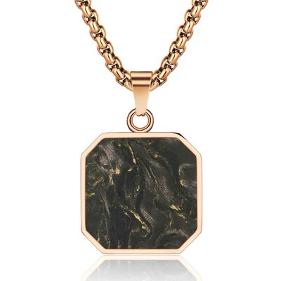 Good price New Arrival Rose Gold Jewelry Stainless Steel Plated Carbon Fiber Cross Pendant Metal Chain Necklace For Men online