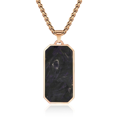 Anniversary Men Forged Carbon Fiber Pendant Gold and Green Prayer Choker