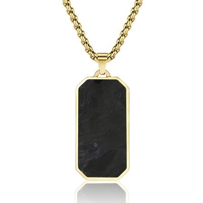 Buen precio Rectángulo Colgante de fibra de cartón forjado para hombres Cruce de acero inoxidable Revestido con collar de oro de 14k en línea