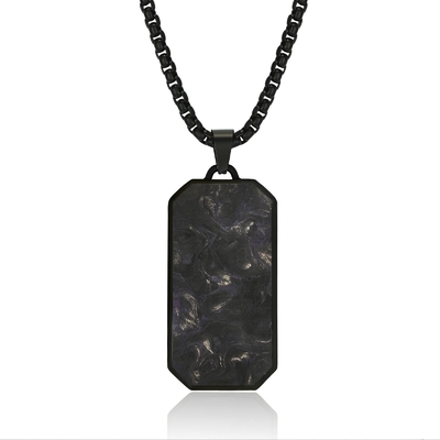 Fashionable Men's Forged Carbon Fiber Necklace New Jewelry Accesories