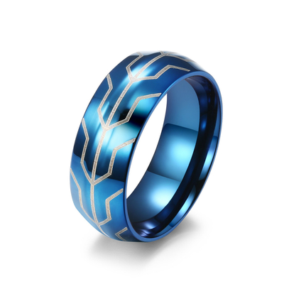 Waterproof Stainless Steel Black Ring No Fade Simple Finger Ring For Men