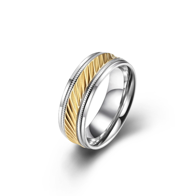 Fashion Men Stainless Steel Mirror Ring Simple Gold Plated Stainless Steel Glossy Rings
