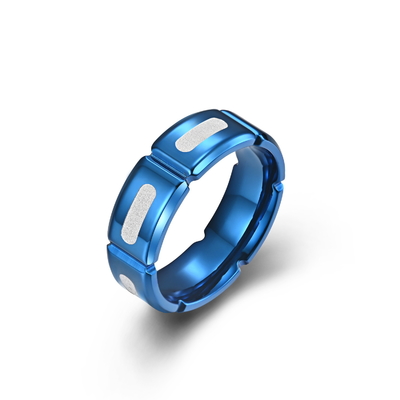 8mm Men's Stainless Steel Wedding Band Relieving Anxiety Polished Inner Finish Ring