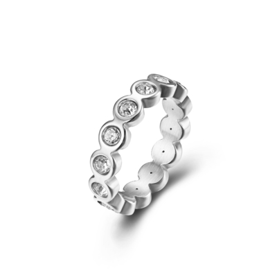 Mens 316L Stainless Steel Couple Engagement Rings 5mm With Diamond