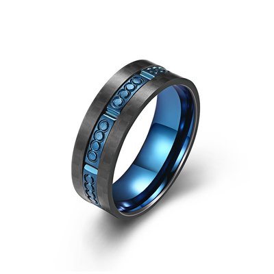 Carbon Fiber Plain Stainless Steel Rings For Men Customized Size