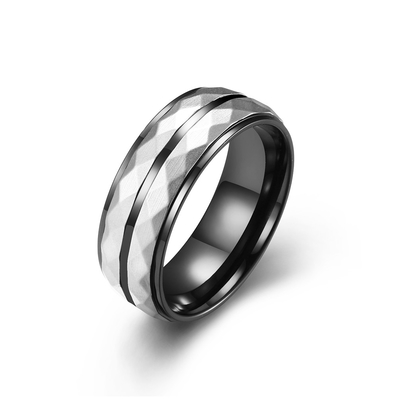 Punk Line Stainless Steel Ring Personality Fidget Spinner Rings For Women Men