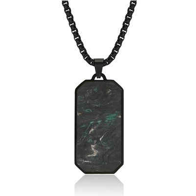 Fashionable Men's Forged Carbon Fiber Necklace New Jewelry Accesories