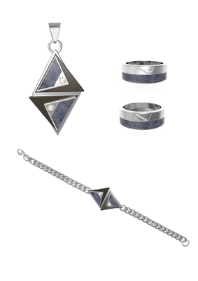 Unisex Carbon Fiber Jewelry Set Men's Cross Necklace Ring Bracelet Sweater Chain for Fashion