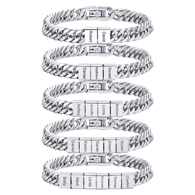 19cm and 23cm Stainless Steel Men's Bracelet with Inlay Technology Fast Shipment Guaranteed