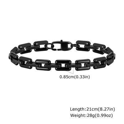 Buen precio Brazalete de acero inoxidable negro 316L Material Brazaletes para hombres con envío rápido en línea