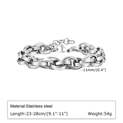 Men's Classic Style Stocked Stainless Steel Bracelet with Inlay Setting Technology