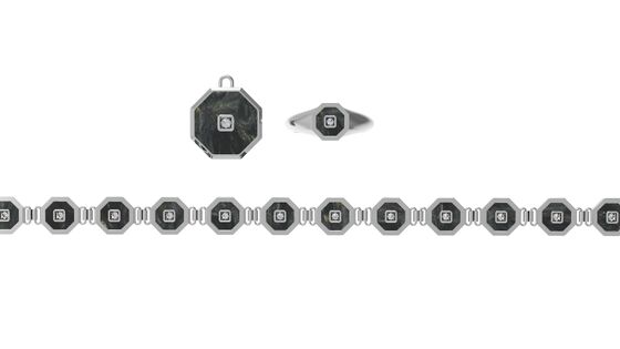 Bom preço. Conjunto de joias de moda com zircônia incrustada em fibra de carbono elegante para entusiastas de DIY, conhecido por sua leveza e padrão único on-line