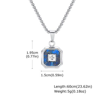 Bom preço. Pendente de aço inoxidável unisex personalizado com lapis e zircão incrustados Sparkle 10 mm de diâmetro on-line
