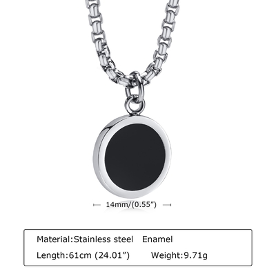 Bon prix Pendentif en émail en acier inoxydable rond 9,71g Convient pour les hommes et les femmes en ligne