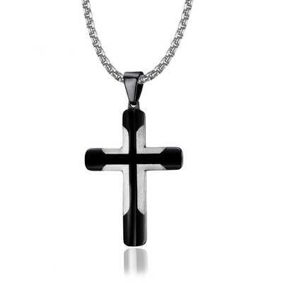 Provide Mould Making Fashion Cross Pendant Gold and Titanium Prayer Choker for Men Stainless Steel Necklaces