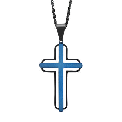 Buen precio Azul y rosa Oro de metal Choker de oración para hombres Acero inoxidable Enlace cadena de collares Joyas finas Aniversario en línea