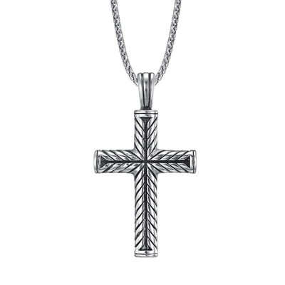 Gold Chain Link Classic Style Men's Cross Necklace Silver Stainless Steel Men's Pendant Cross Necklace Jewelry for Women