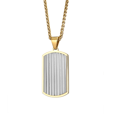 In Stock Stainless Steel Square Men's Pendants  Non Tarnish Necklaces Wholesale 2 colors available