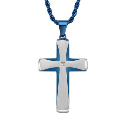 Cross Necklace for Men Stainless Steel Cross Pendant Mens Cross Necklace Christian Jewelry Religious Gifts