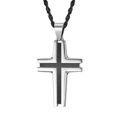 Special Design Cross Pendant Necklace for Men's Stainless Steel Christian Jewelry