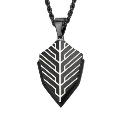 Giá tốt. Lễ kỷ niệm Chiếc vòng cổ hình lá của nam giới bằng thép không gỉ và thiết kế mạ xanh trực tuyến