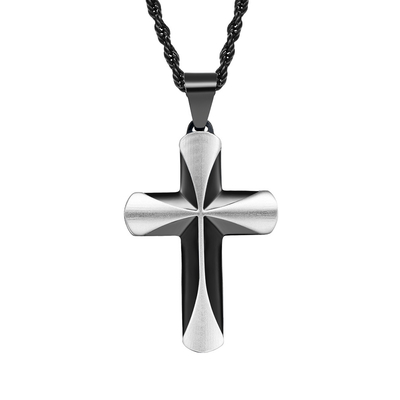 Jewelry Main Material Stainless Steel Bible Prayer Cross Pendant with Chain Necklace for Men Anniversary Occasion