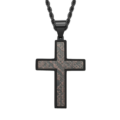 Stainless Steel Cross Pendant Mens Cross Necklace Christian Jewelry Special Design for Men