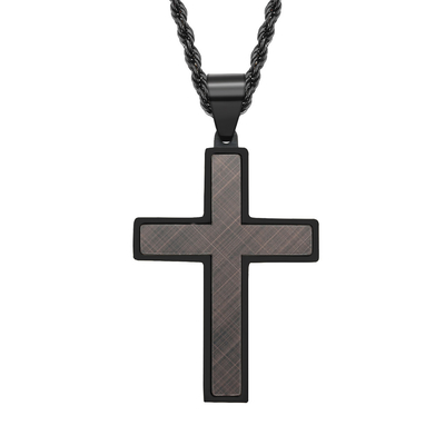 Stainless Steel Cross Pendant Mens Cross Necklace Christian Jewelry Special Design for Men