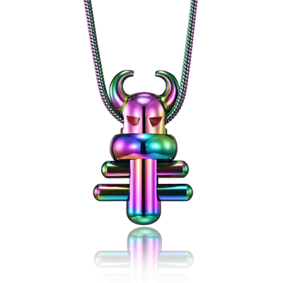 Floral Designs Sheep Shape Cast Pendant Square Pearl Box Chain Necklaces for Men Provide Mould Making And Making Service